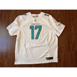 NIKE ON FIELD MIAMI DOLPHINS #17 RYAN TANNEHILL SIZE 60 JERSEY WHITE EMBROIDERED